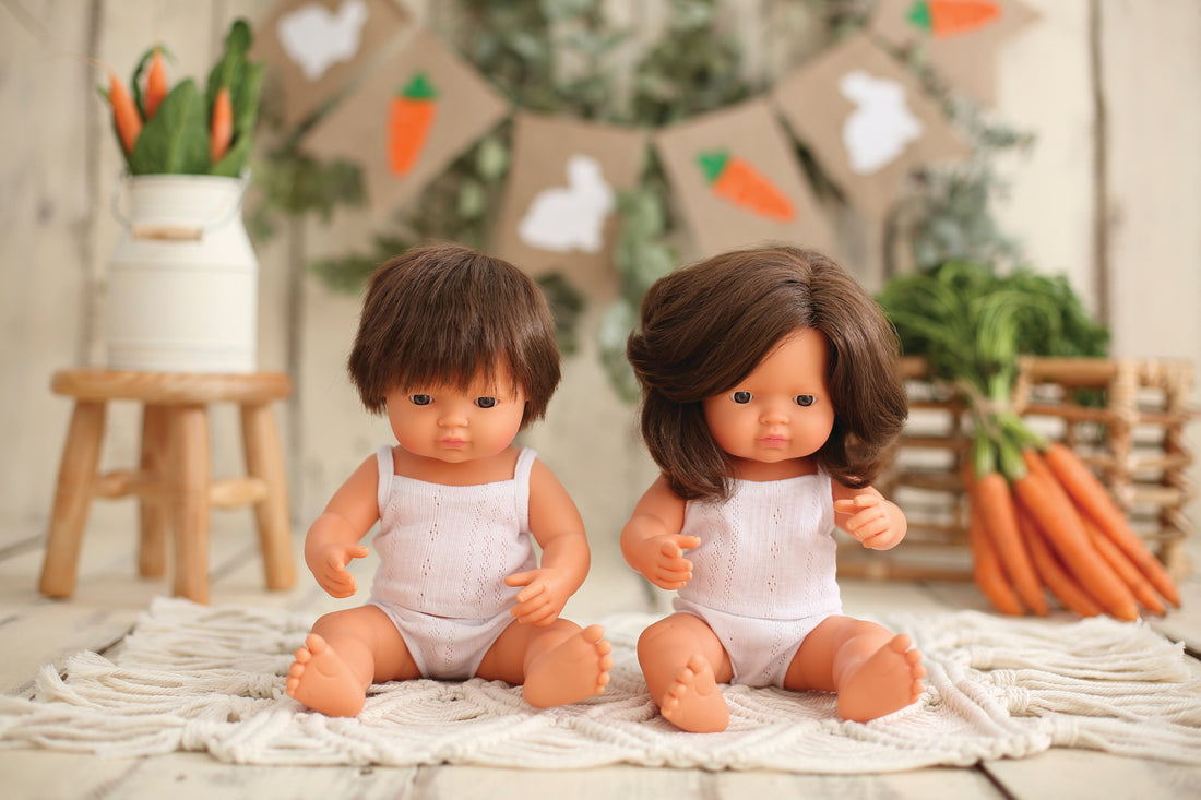 New Miniland Dolls & Knitted Clothing Sets