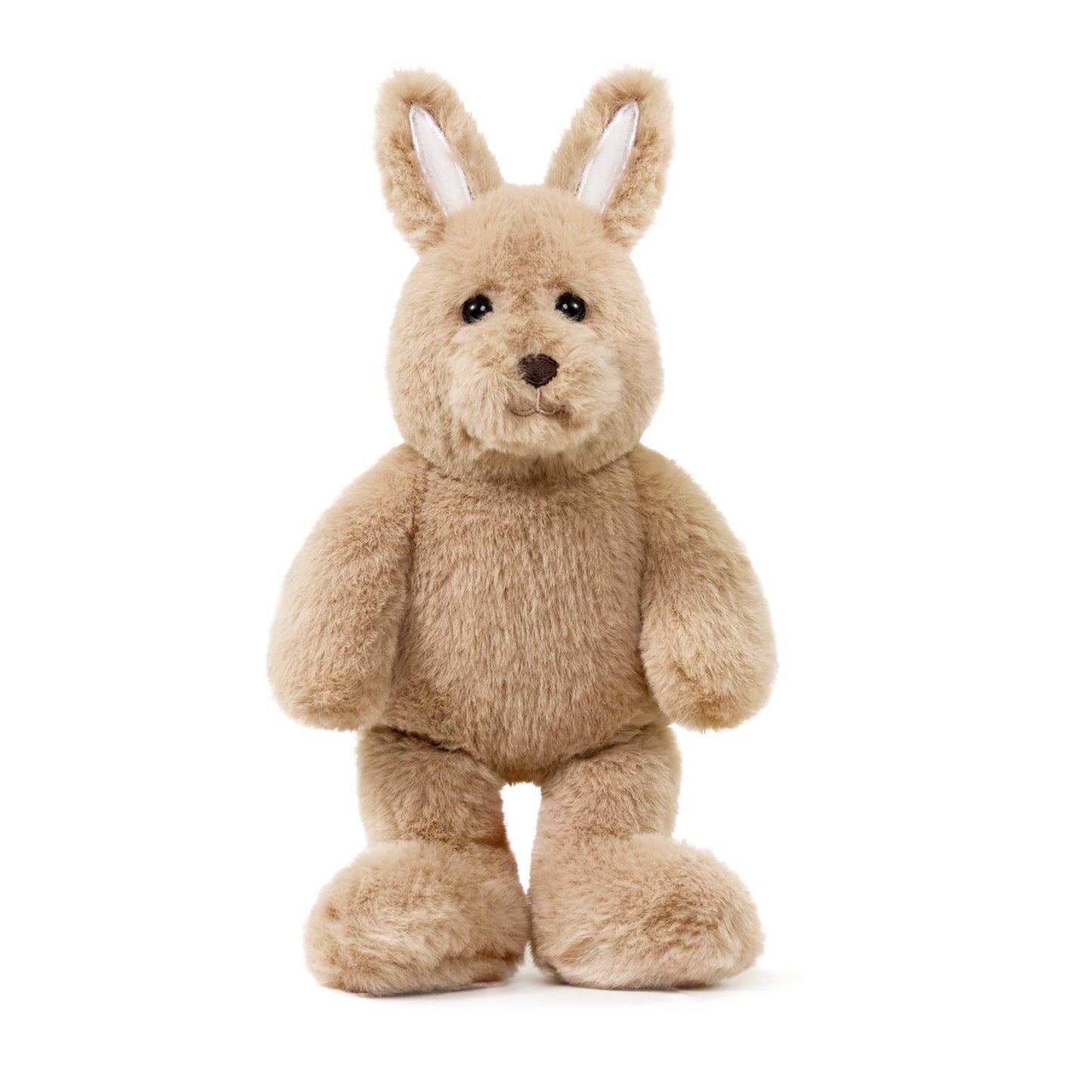 Plush toy kangaroo on a white background