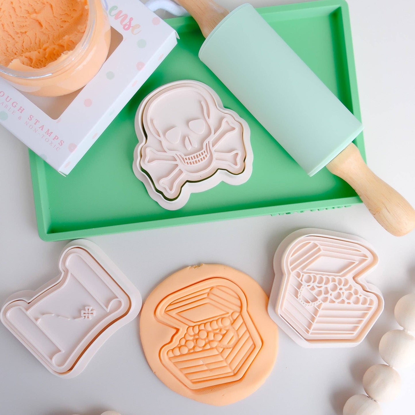 Eco Playdough Stamp | Pirate Skull & Bones