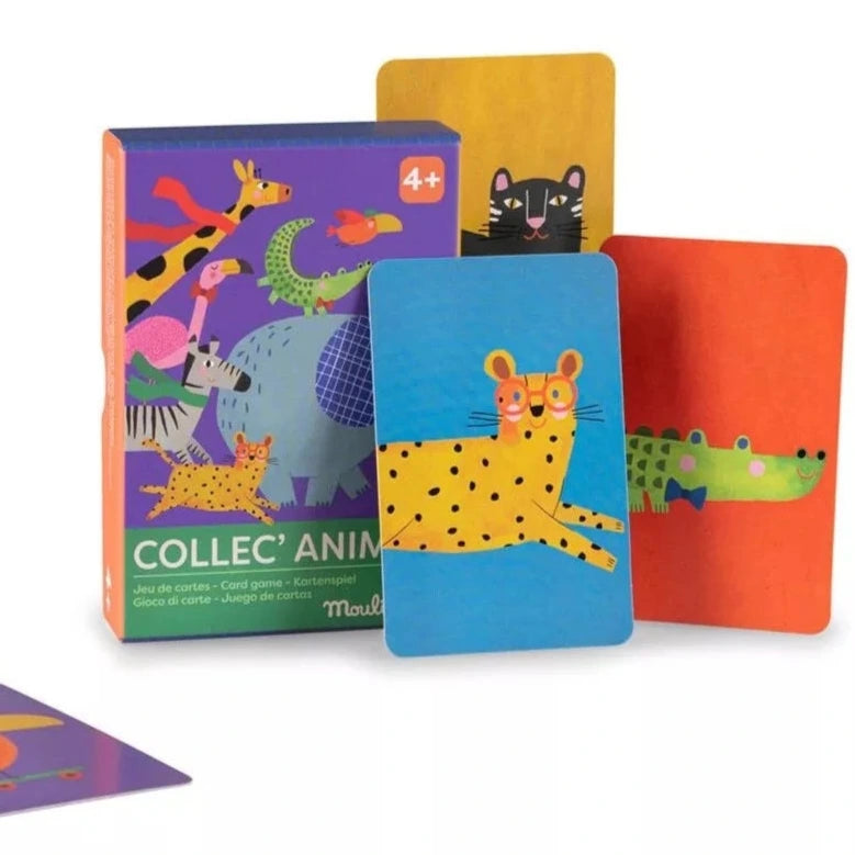 Colourful Animal Card game with quirky animal illustrations, Moulin Roty brand