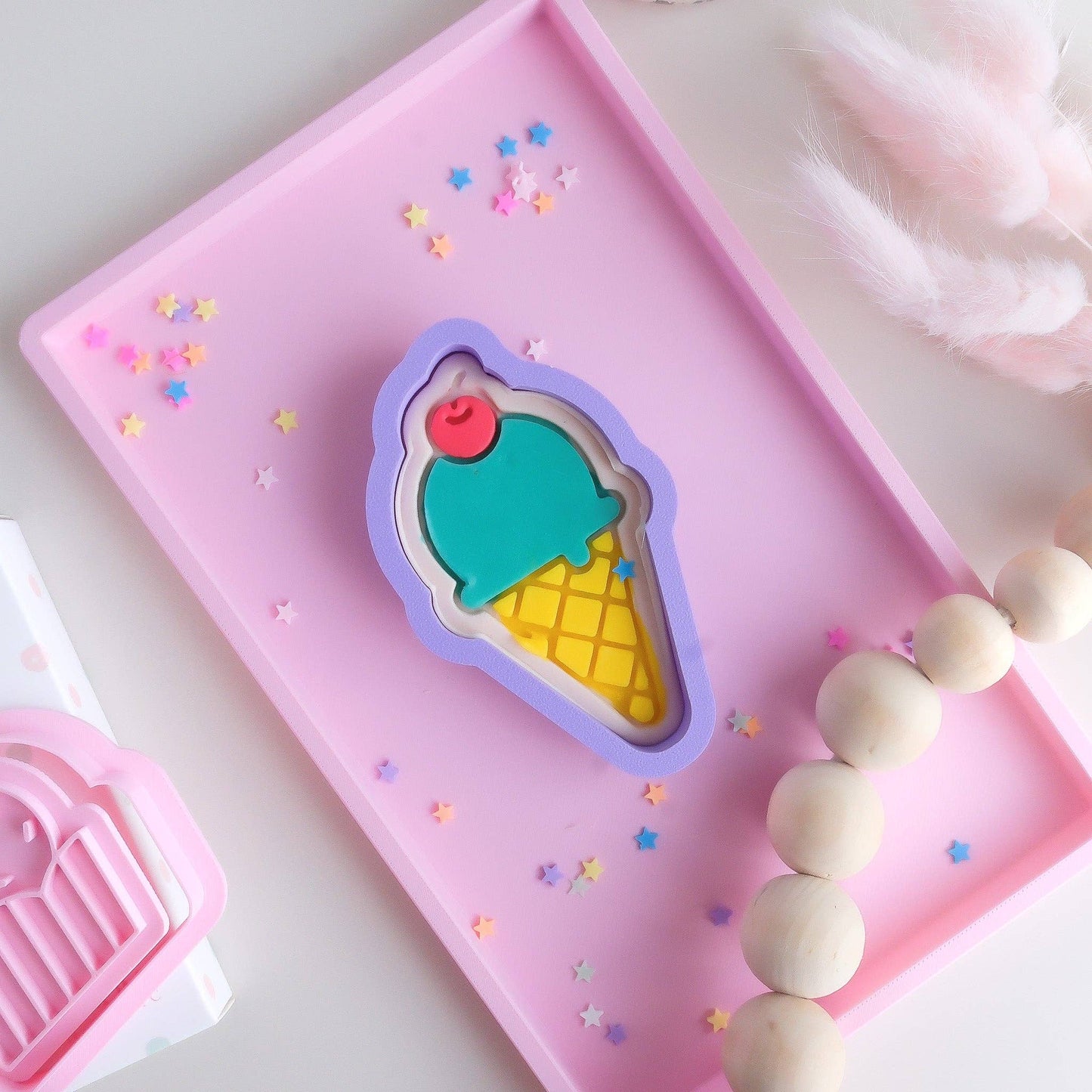 Eco Playdough Stamp | Cherry Ice Cream