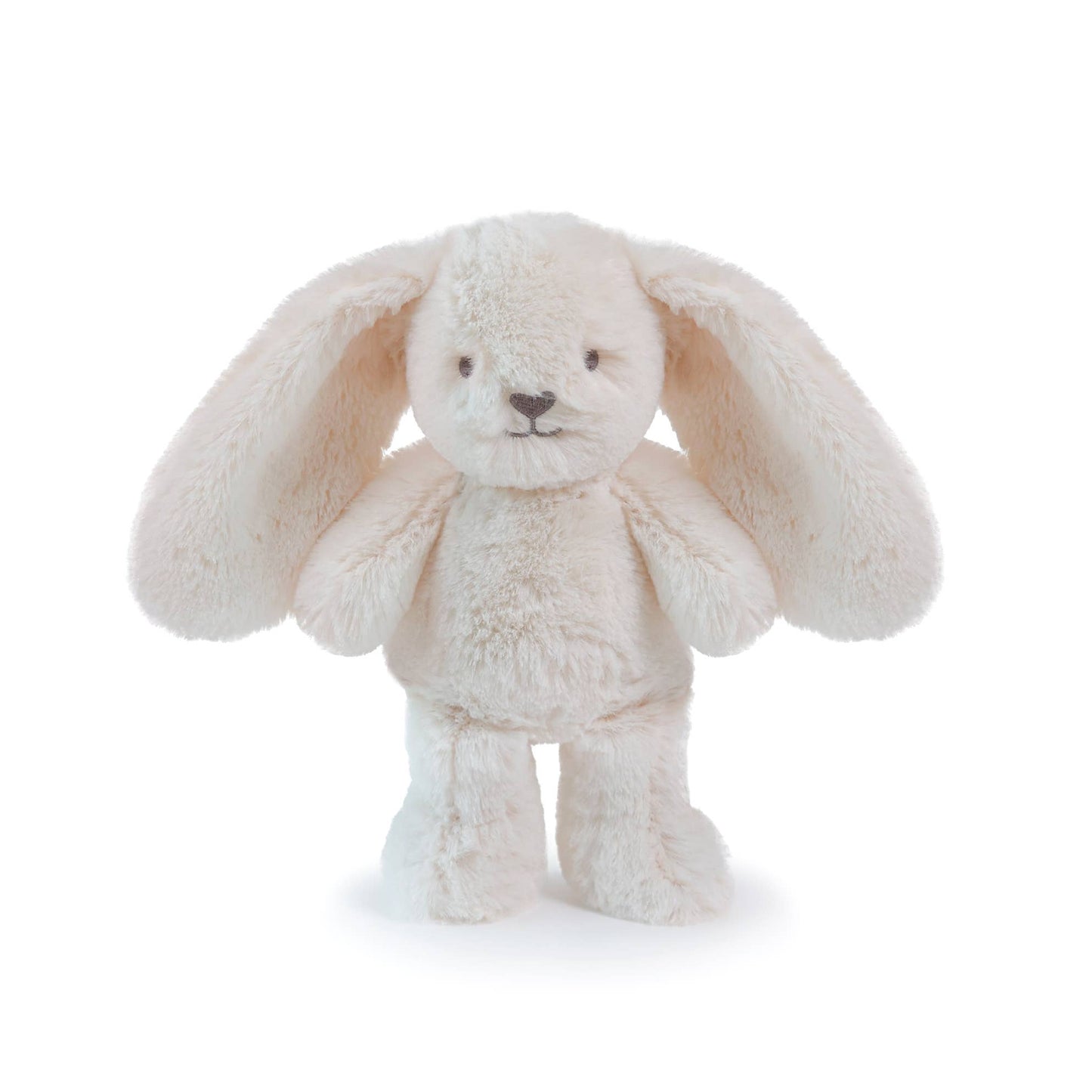 Plush bunny toy on a white background