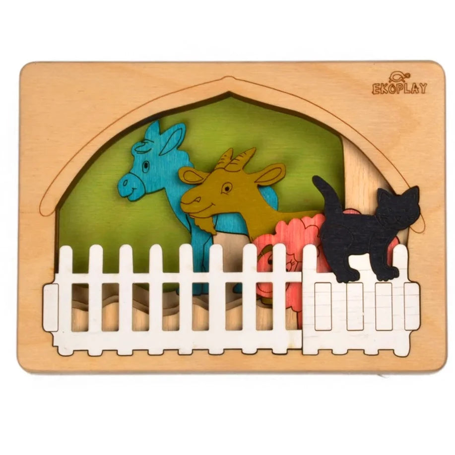 Farm Animals 3-Dimensional Layer Puzzle