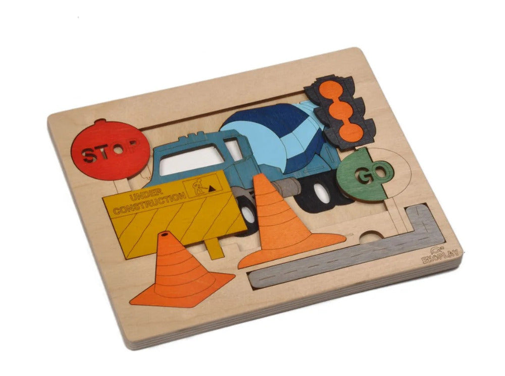 Puzzle de couche de route en construction