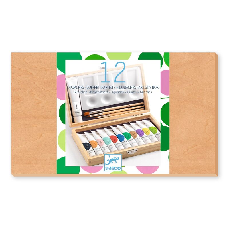 Coffret d'artiste avec 12 gouaches