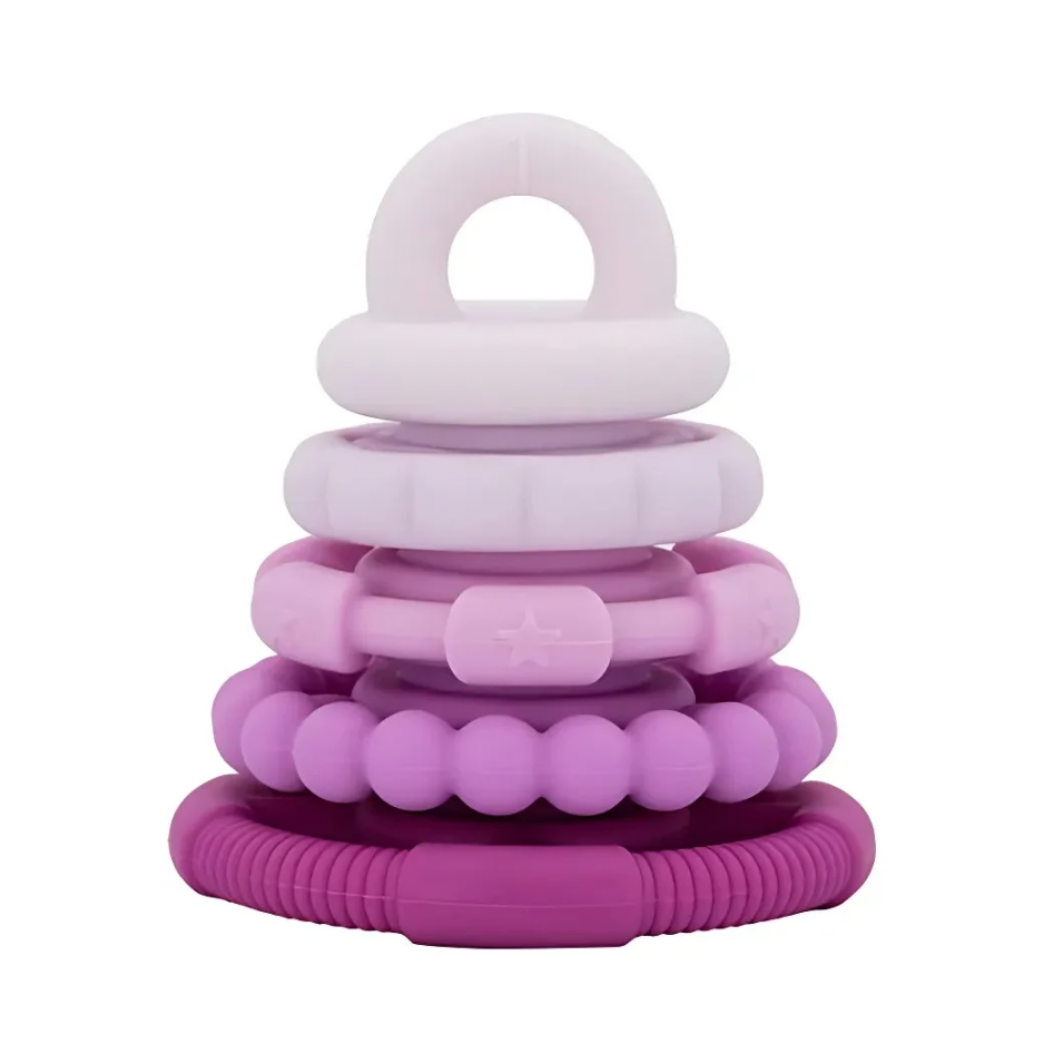 Raspberry ombré silicone stacking and teether toy - Jellystone Designs
