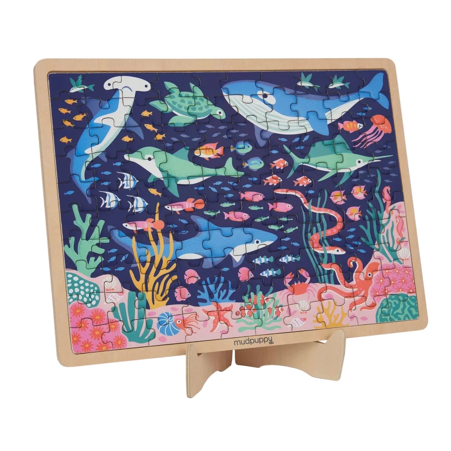 Ocean Life Wood Puzzle + Display
