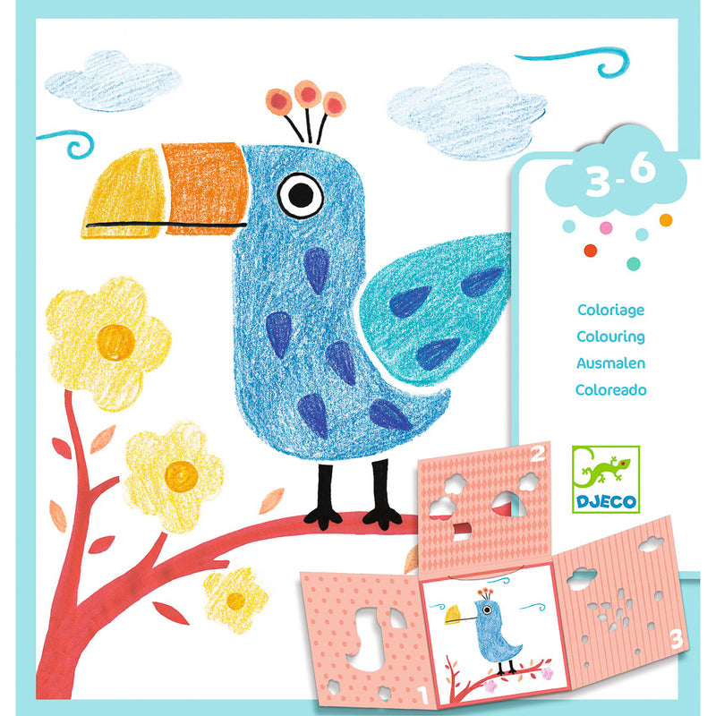 Close-up of Animal Stencil Set showing the three-panel folding stencil system designed for easy use by small hands