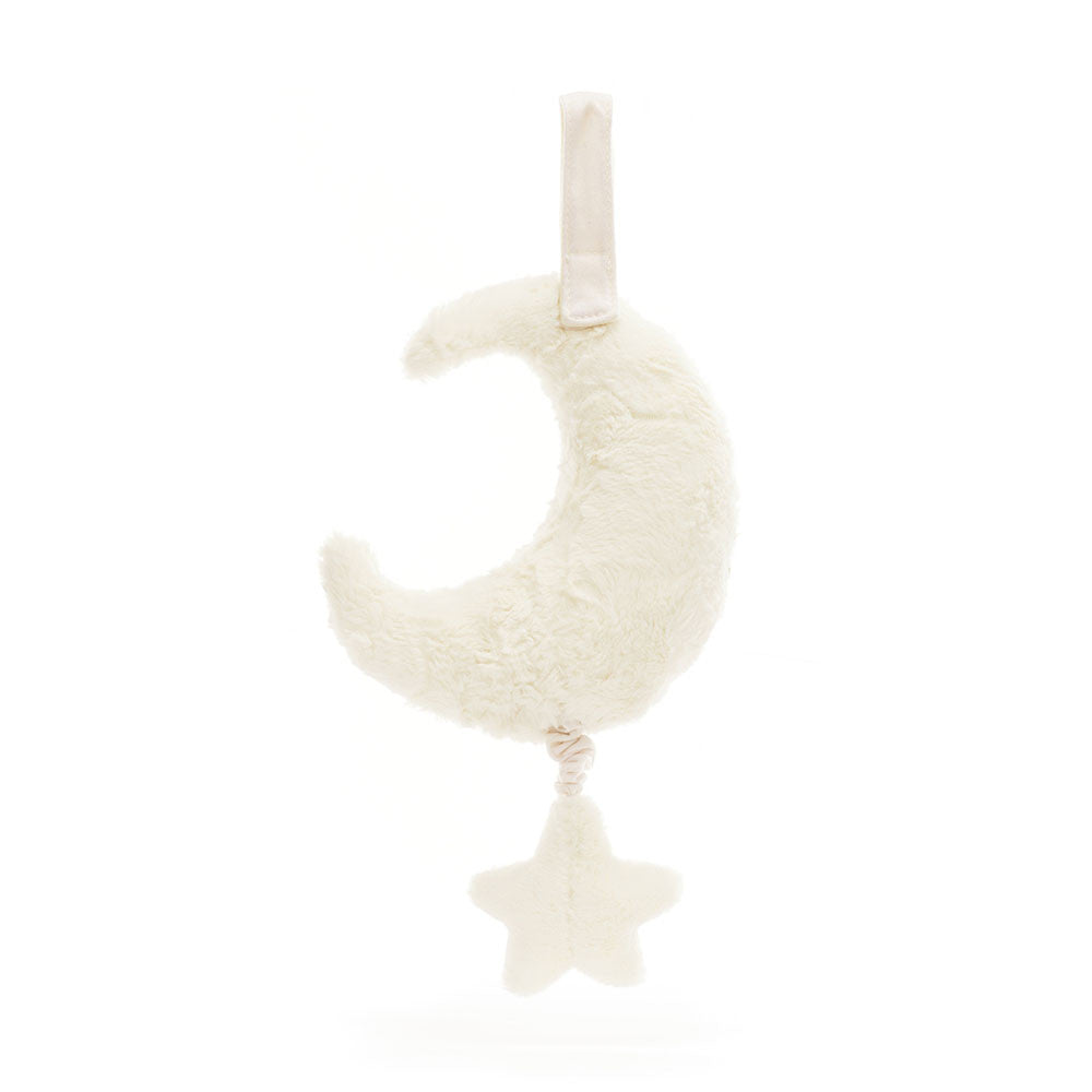 Decorative hanging moon and star musical Jellycat plush on a white background