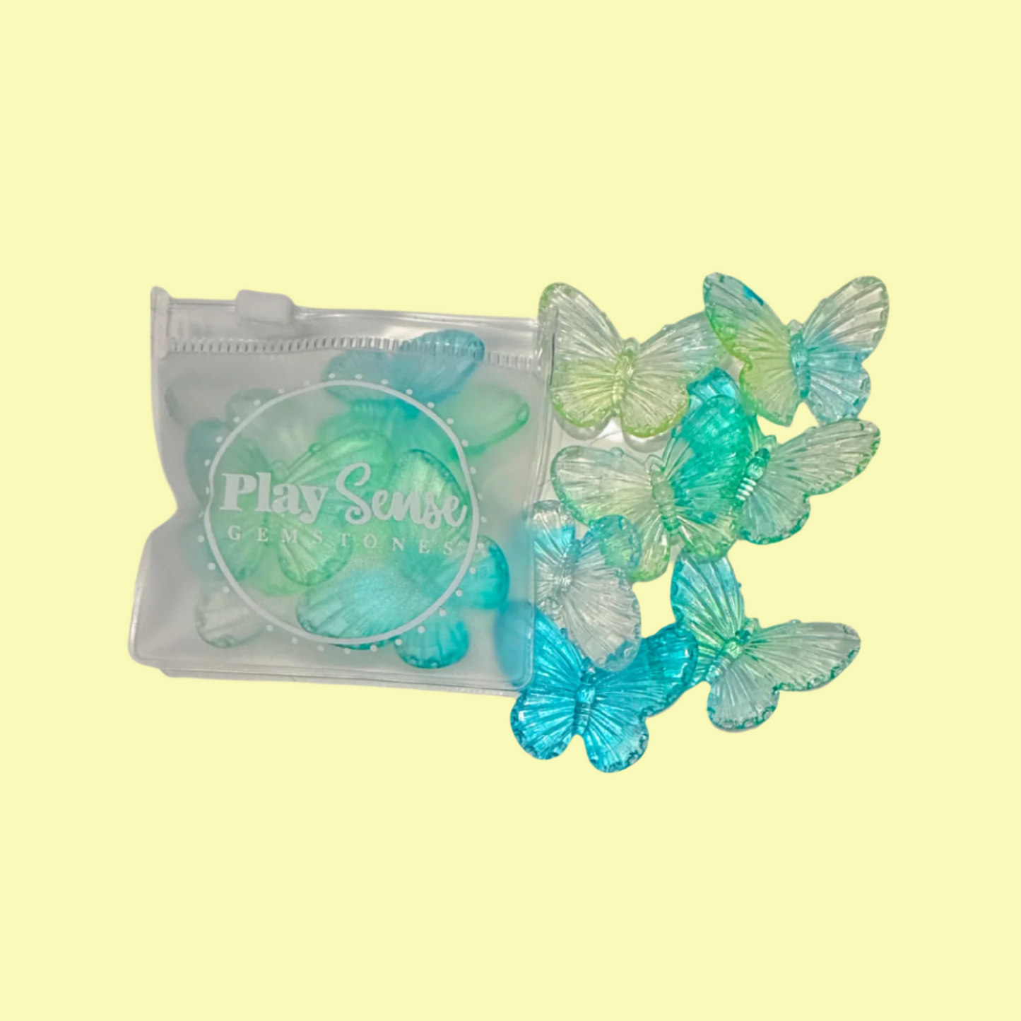 Mix In | Gemstones | Blue/Green Butterflies