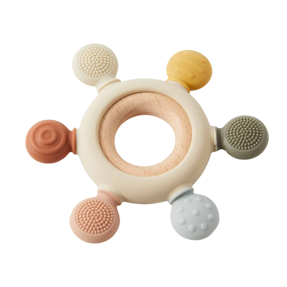 Emery Silicone + Wood Sensory Teether