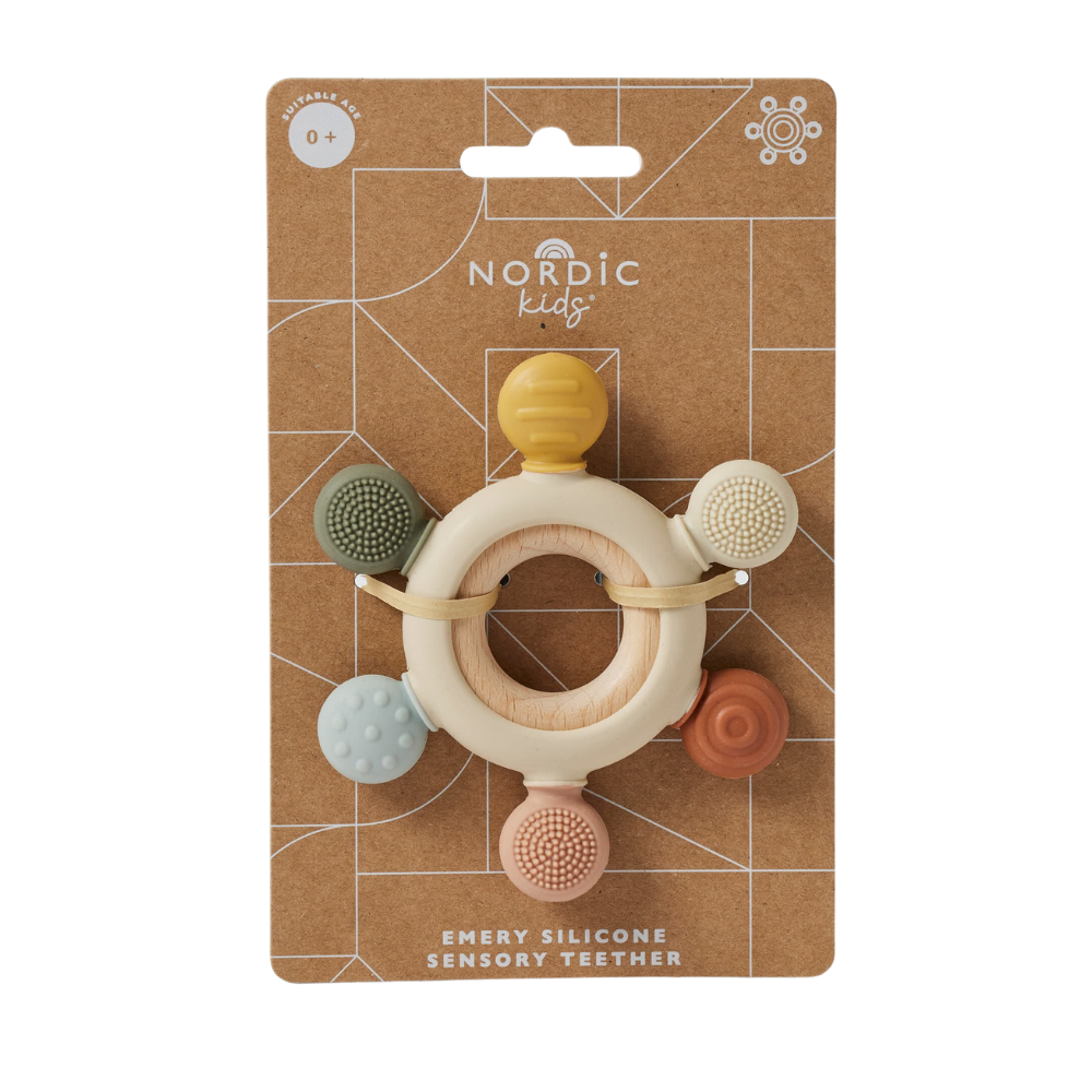 Emery Silicone + Wood Sensory Teether