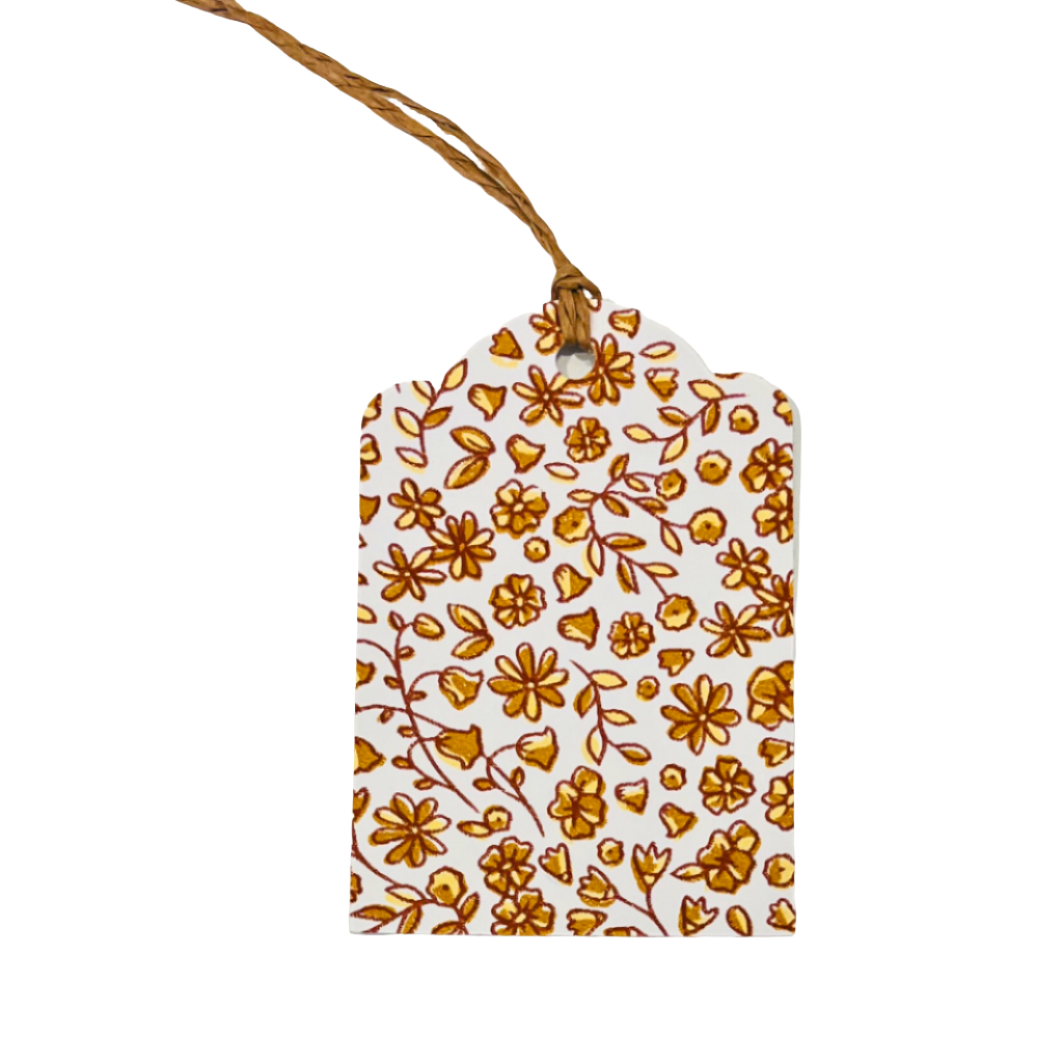 Gift Tag - Petite Flowers in Toffee