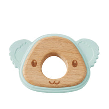 Wooden koala shaped tether toy with apricot silicone ears