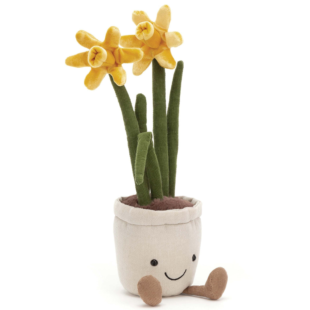 Amuseable Daffodil Yellow pot plant soft toy stuffie from Jellycat - Send A Toy