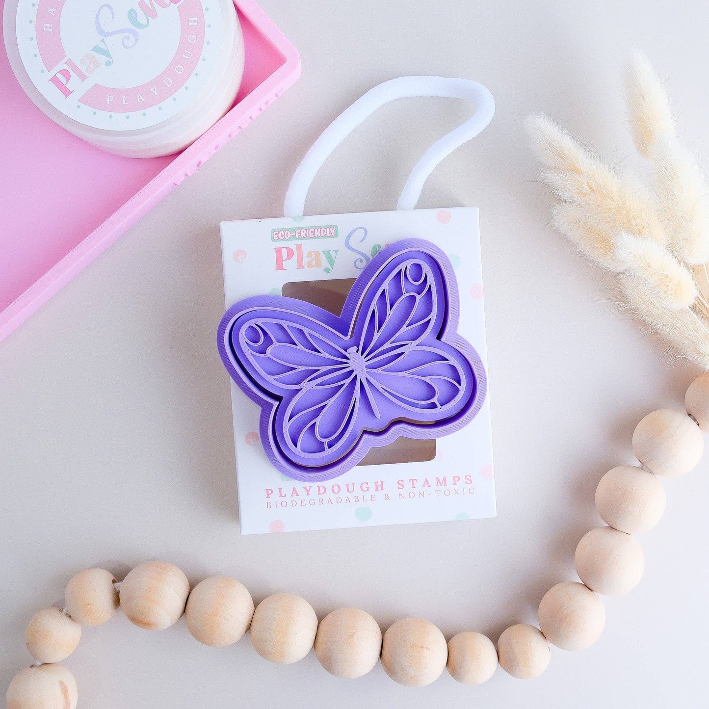 Purple butterfly dough stamper tool