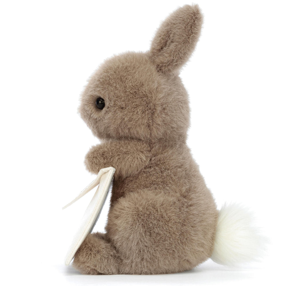 Brown bunny messenger soft toy by Jellycat