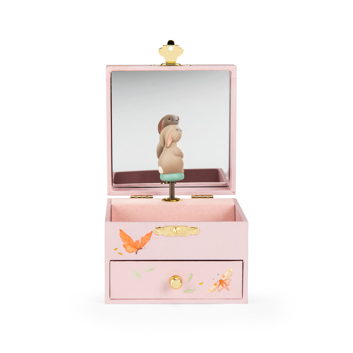 Les Rosalies musical jewellery box drawer and illustrated details