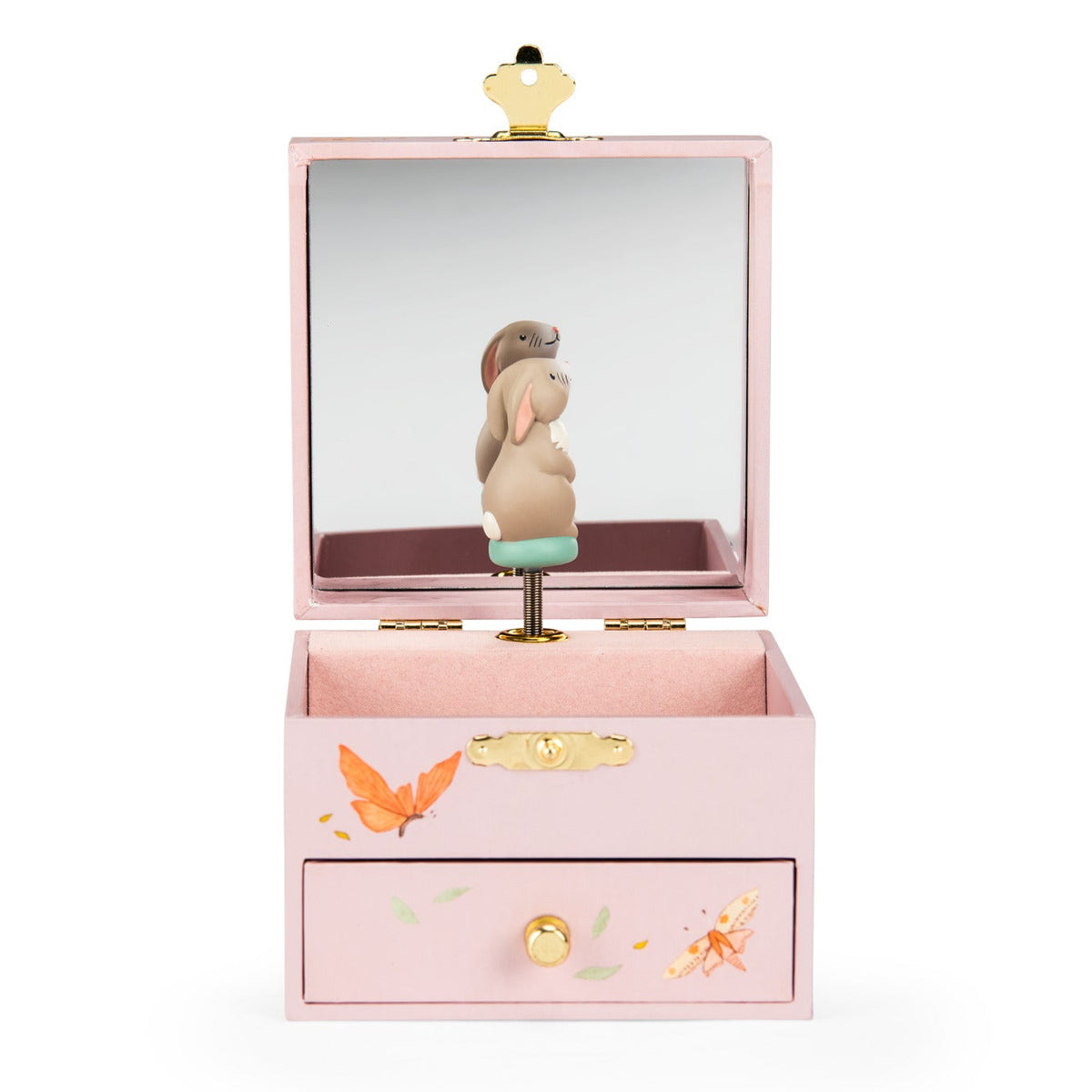 Les Rosalies musical jewellery box drawer and illustrated details