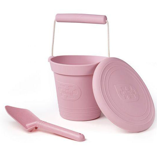 Eco-Friendly Adventure Silscone Bucket Beach Set - Blush Pink Bigjigs Toys