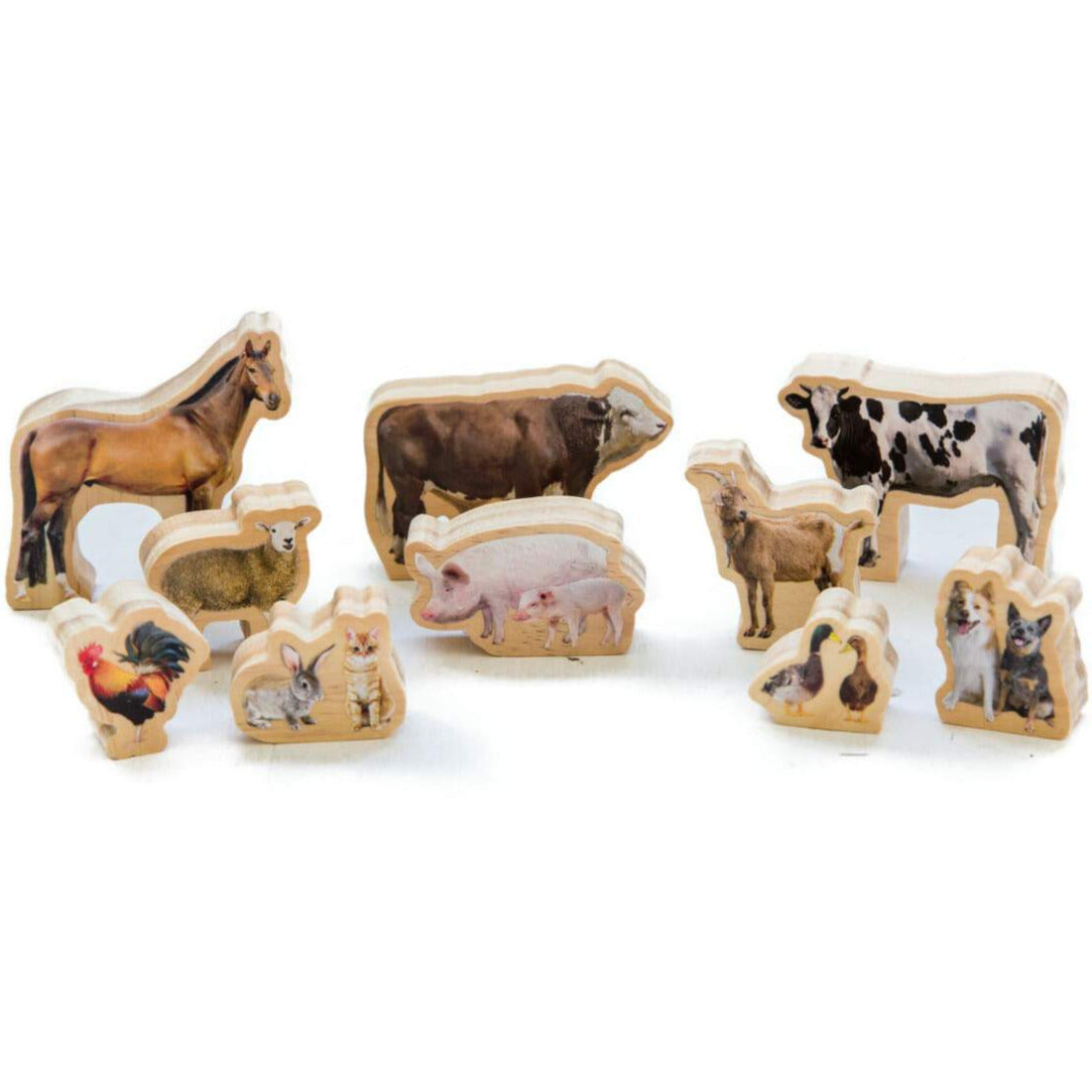 My Wooden Farm Animals Set Freckled Frog send-a-toy.myshopify.com Wooden Figures