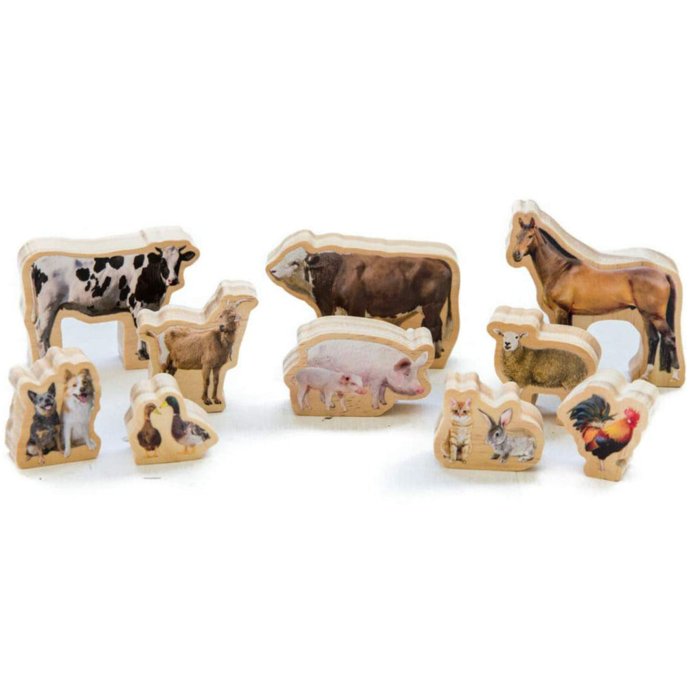 My Wooden Farm Animals Set Freckled Frog send-a-toy.myshopify.com Wooden Figures