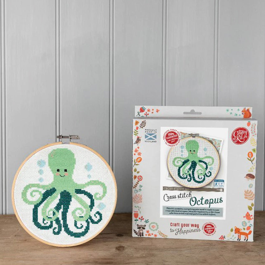 Kit de point de croix de poulpe vert