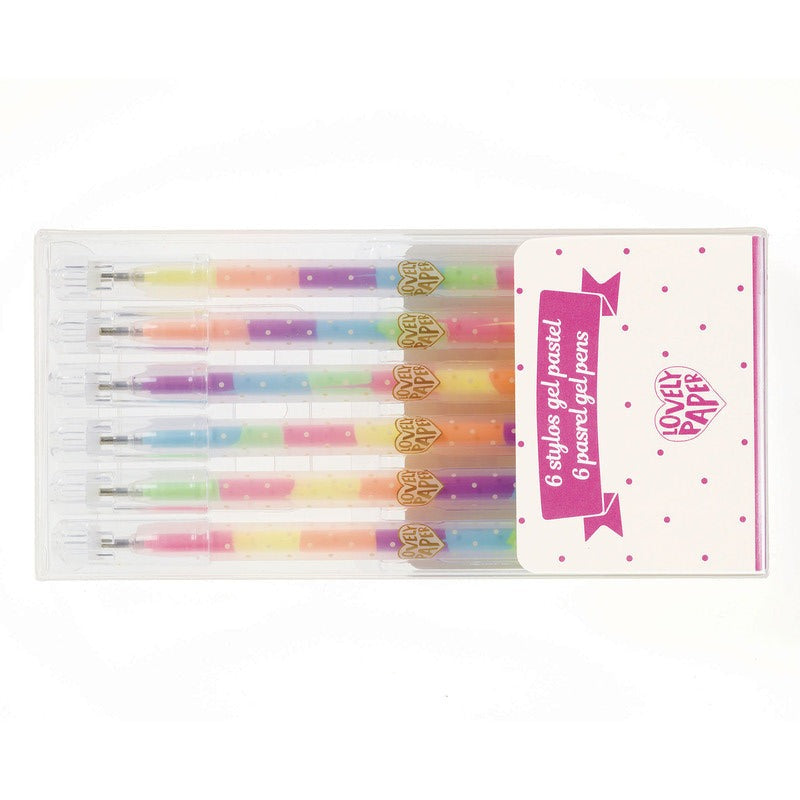 Packet of Pastel Rainbow Gel Pens - Djeco