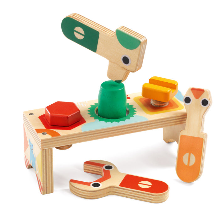 Bricolou Wood Tool Set Djeco Shape Sorters