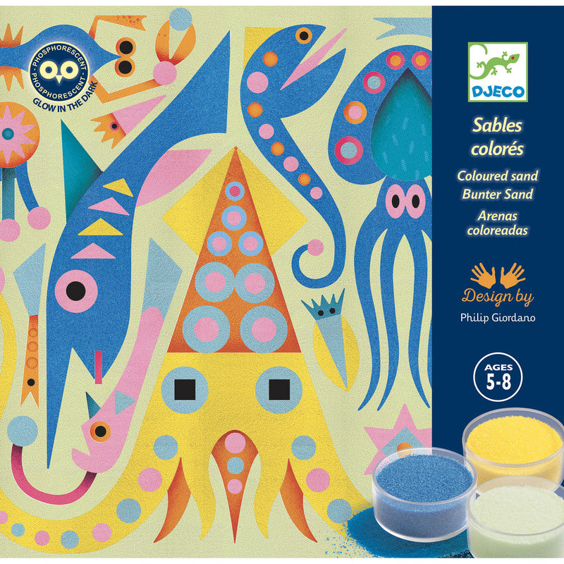 Glow-in-the-dark Coloured Sands Art Kit Djeco 