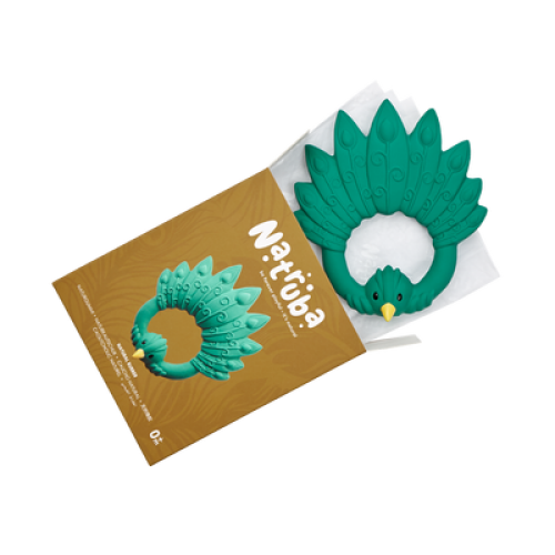 Natural Teether Peacock - Green