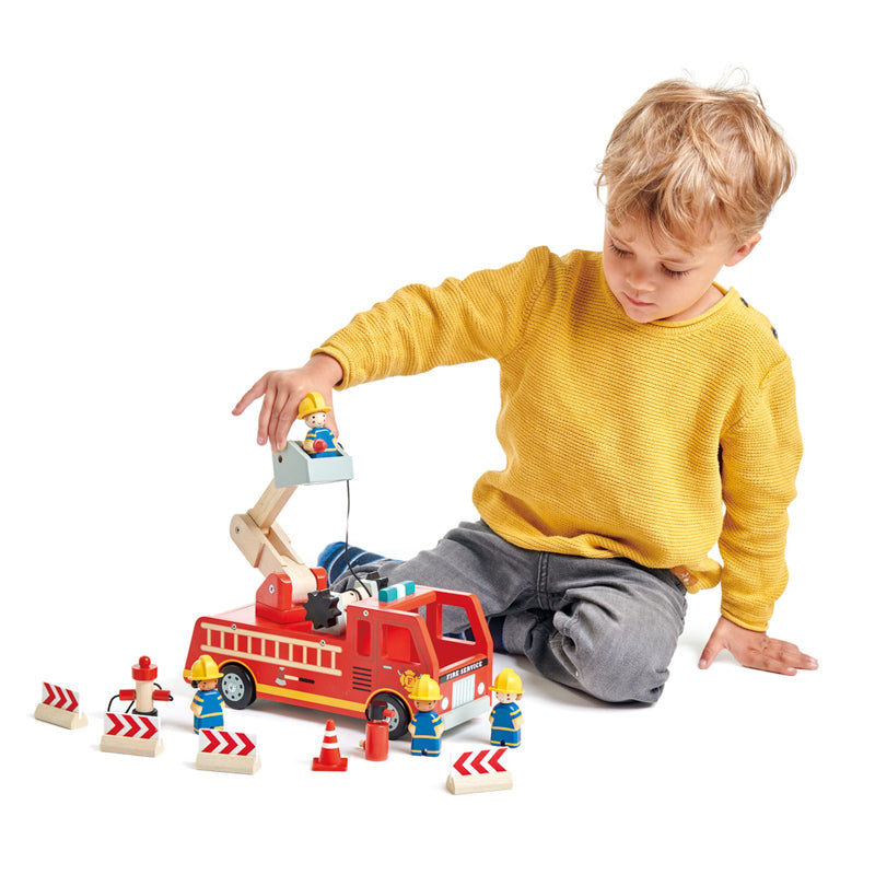 Fire Engine Playset Tender Leaf Toys Small world play