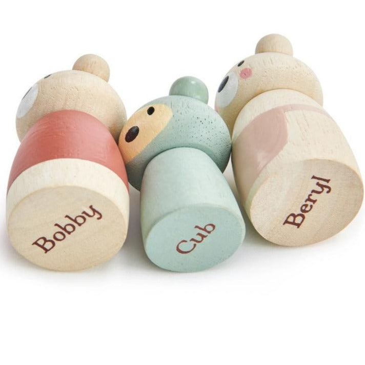 r Tales Family Tender Leaf Toys - 3 cute wooden bear characters