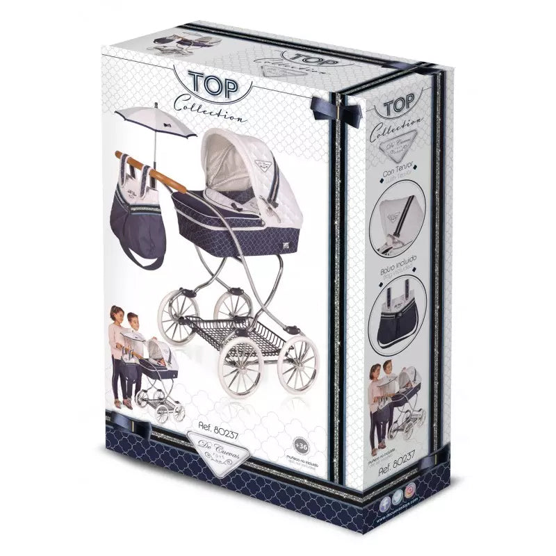 Folding Doll Pram - Navy DeCuevas Prams Spain