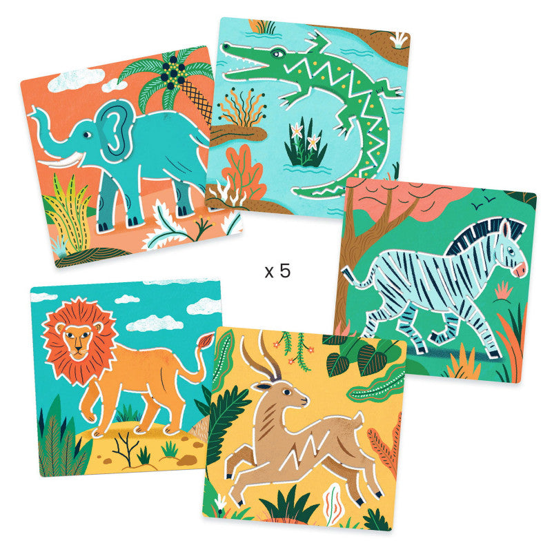 Wild Animals Stencils Djeco send-a-toy.myshopify.com Stencils