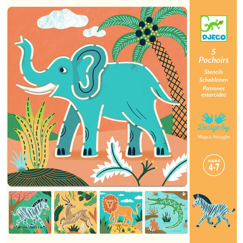 Wild Animals Stencils Djeco send-a-toy.myshopify.com Stencils