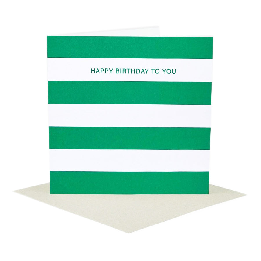 Happy Birthday To You - Gift Card Green Stripe