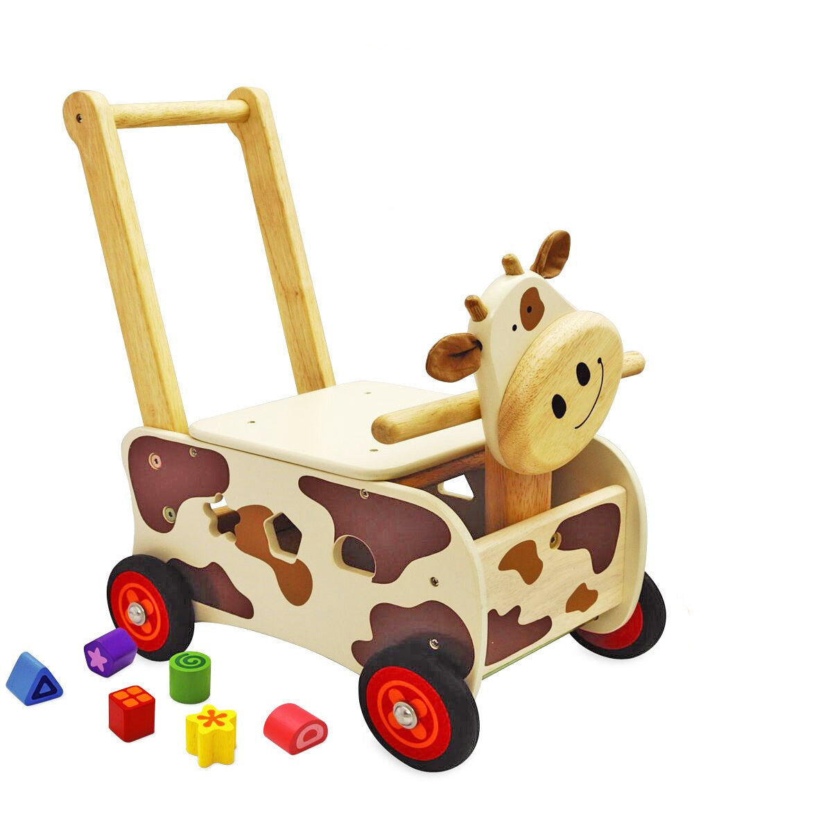Walk & Ride Cow Sorter (4 in 1) I'm Toy Baby Walkers | Push Along Toys