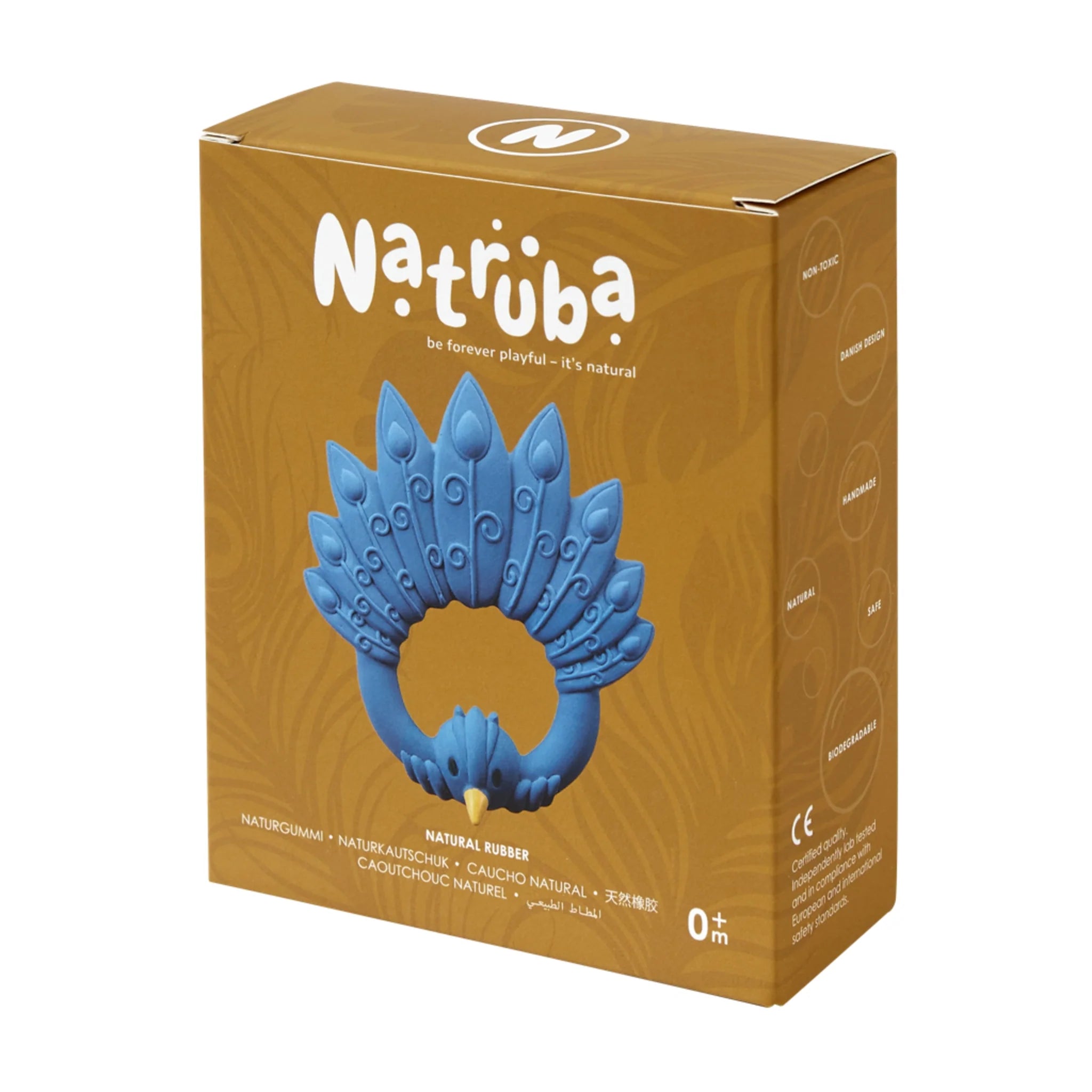 Natural Teether Peacock - Blue