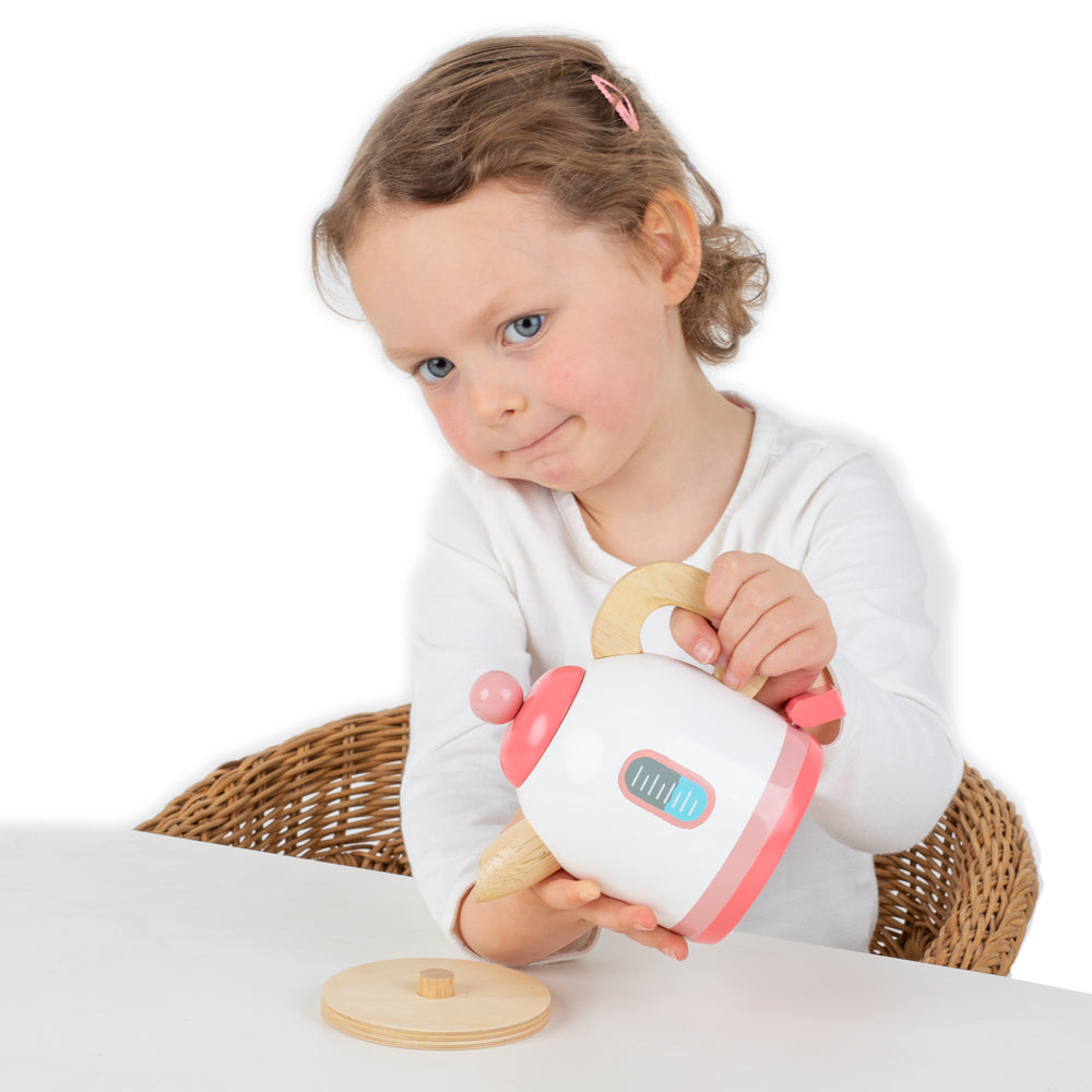 Pink Wooden Kettle BigjigsToys Kitchen | Shop | Market Toys