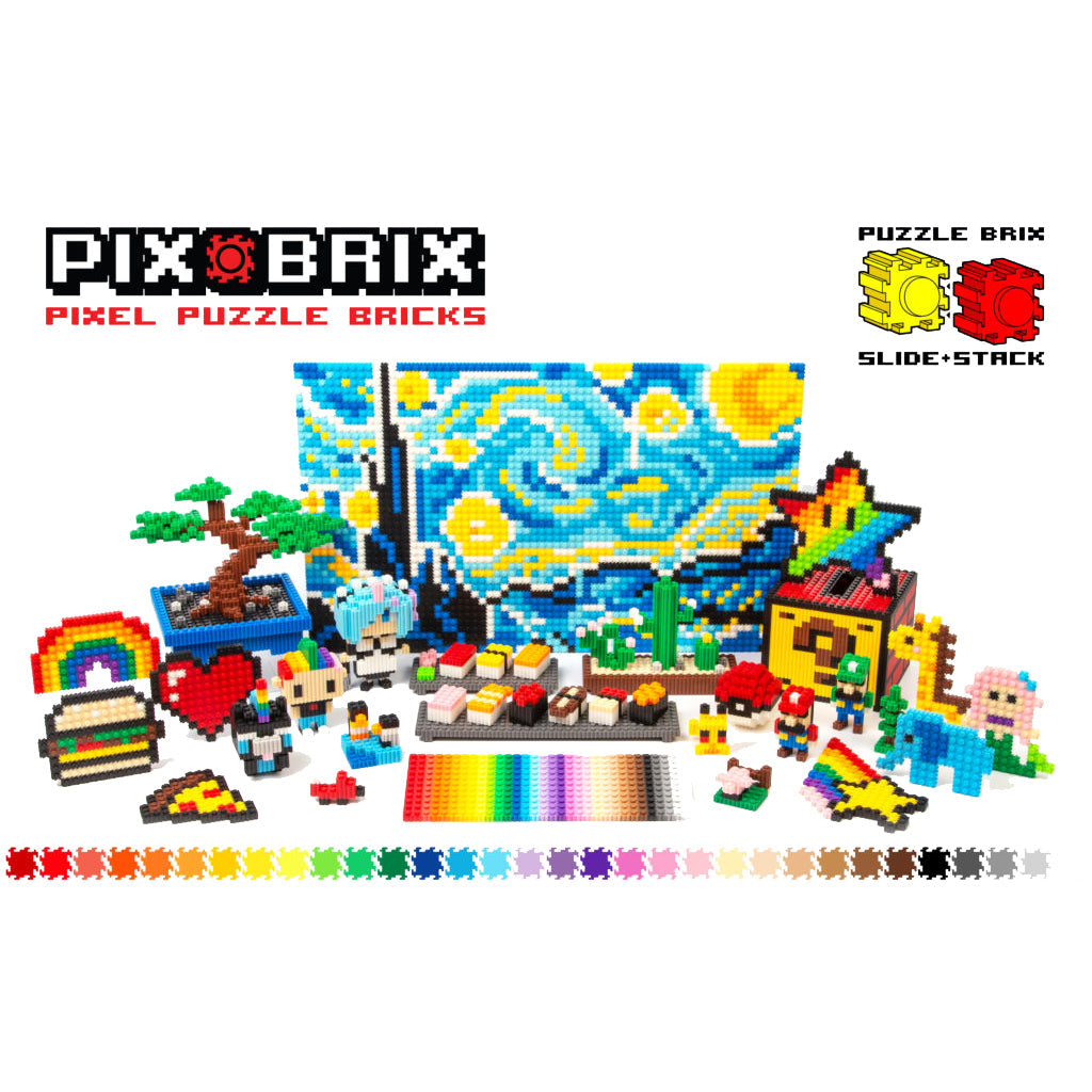 Pixel Art Building Brix + Tool (Mixed  Colours 1500)