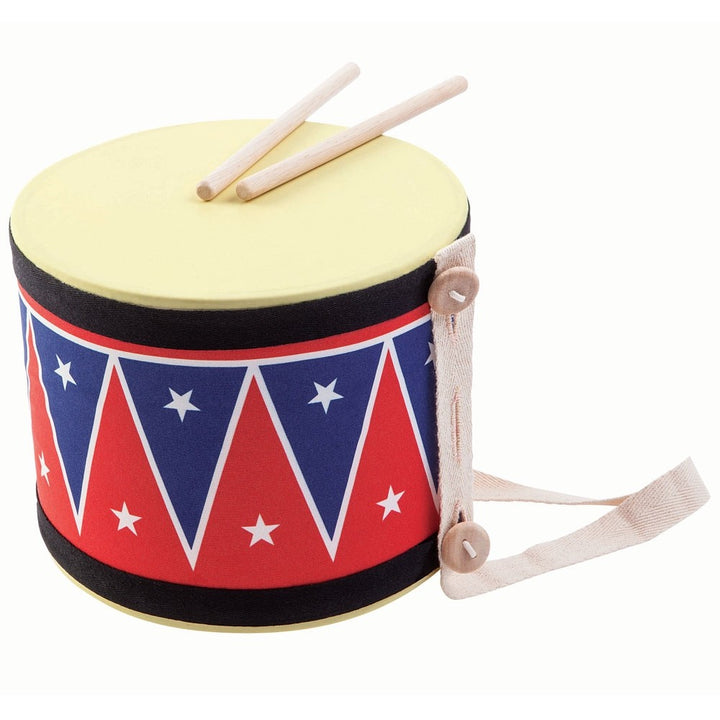 Big wooden Marching Drum with canvas strap and 2 sticks