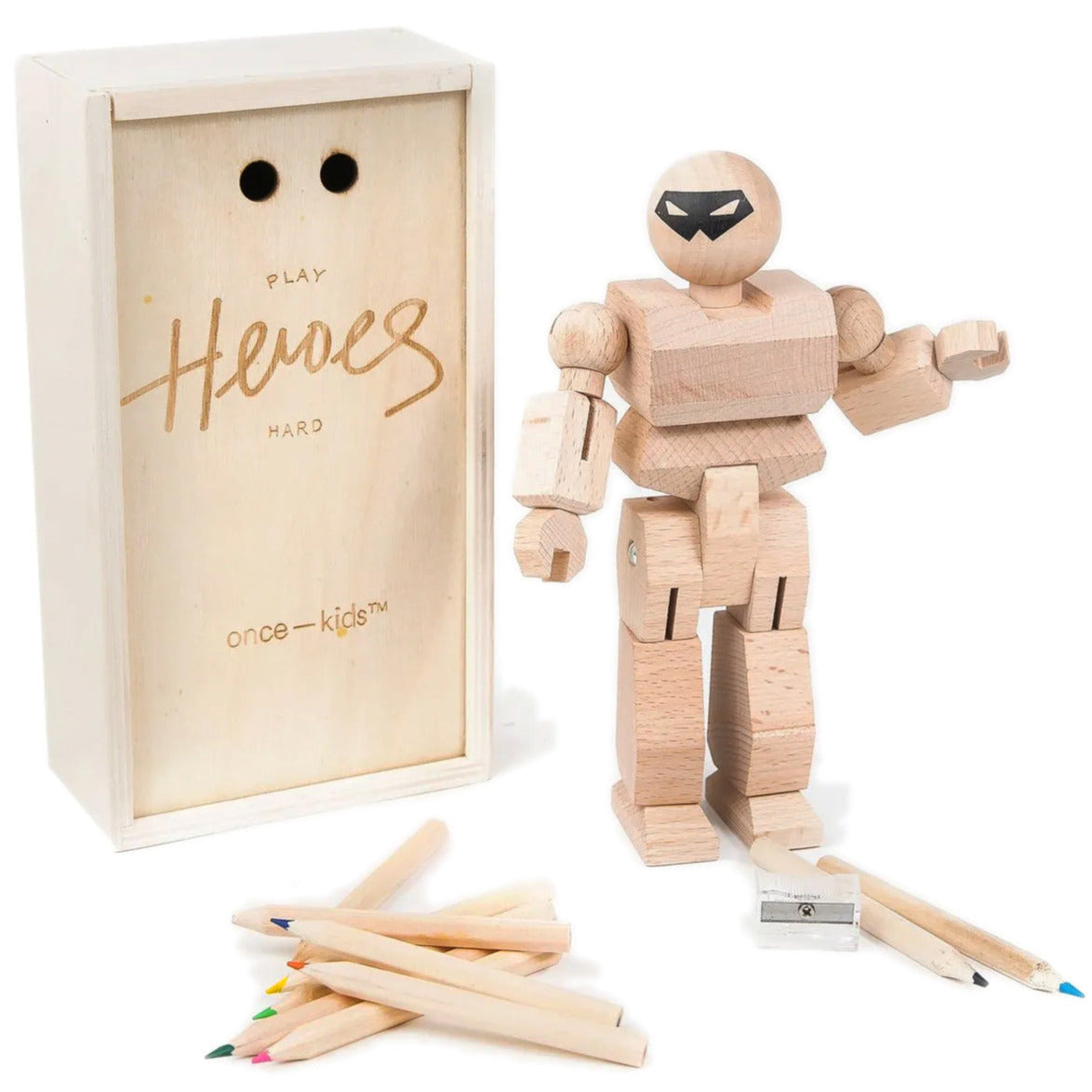 DIY Wooden Action figure (with colour pencils)