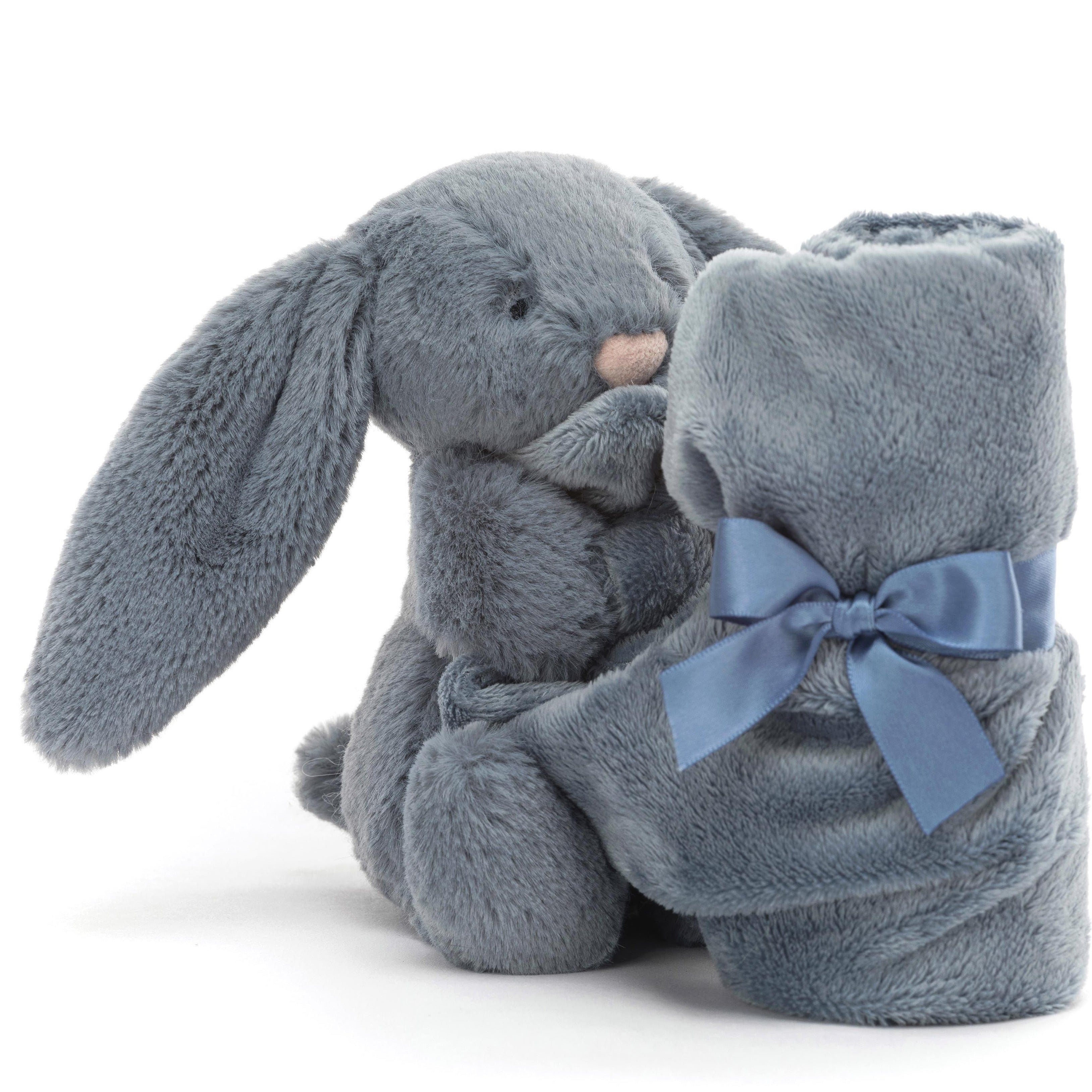 Bashful Dusky Blue Bunny Soother Jellycat  Doudou