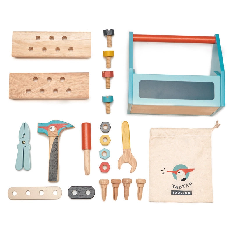 Tap Tap wooden Tool Box play set - Tender Leaf Toys 