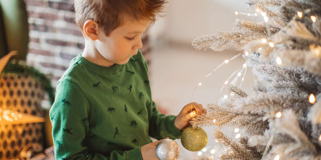 Creating Christmas traditions with the kids (decorating a Christmas tree)