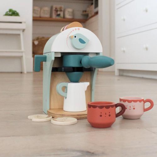 Wooden coffee machine and play food