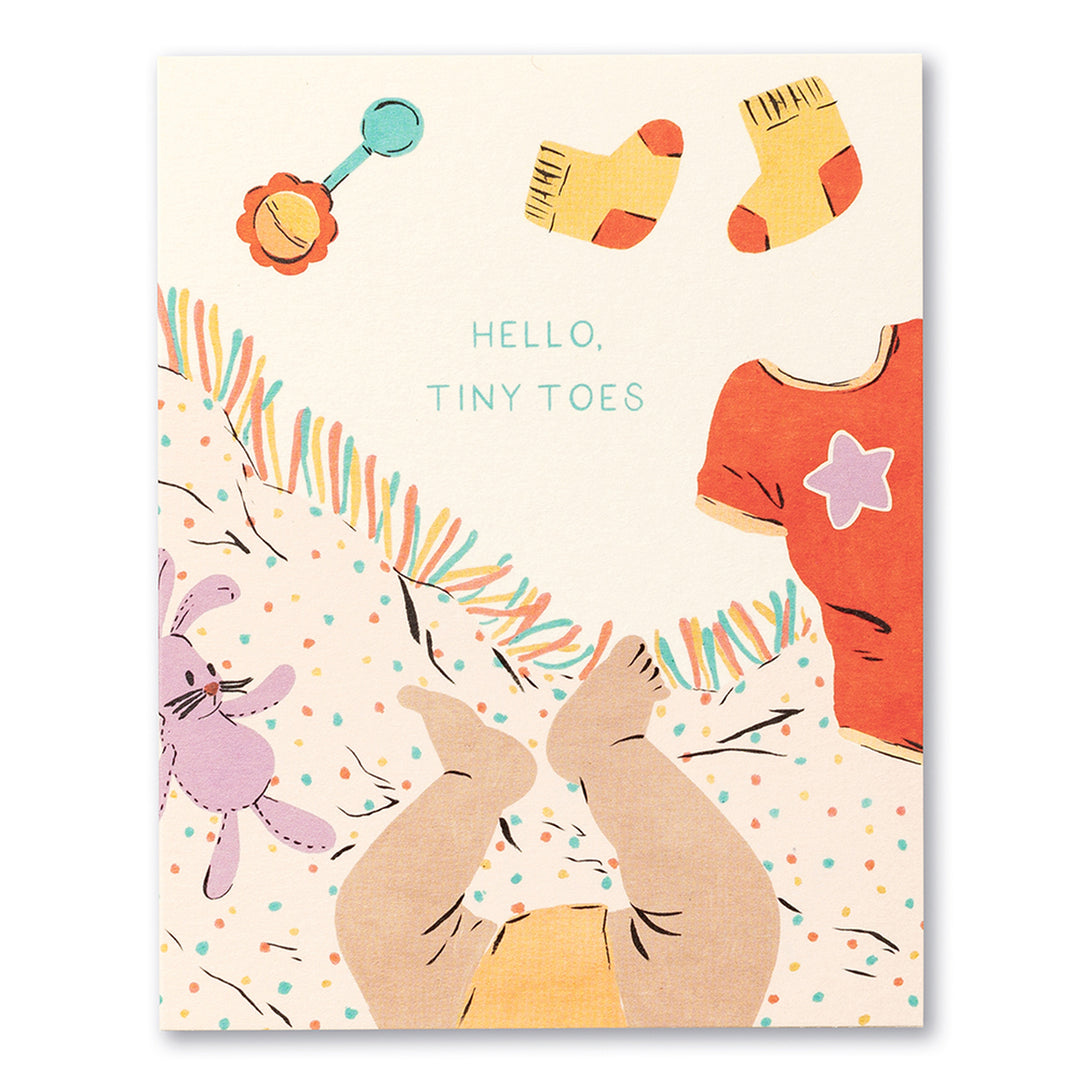 New baby greeting card - Hello Tiny Toes