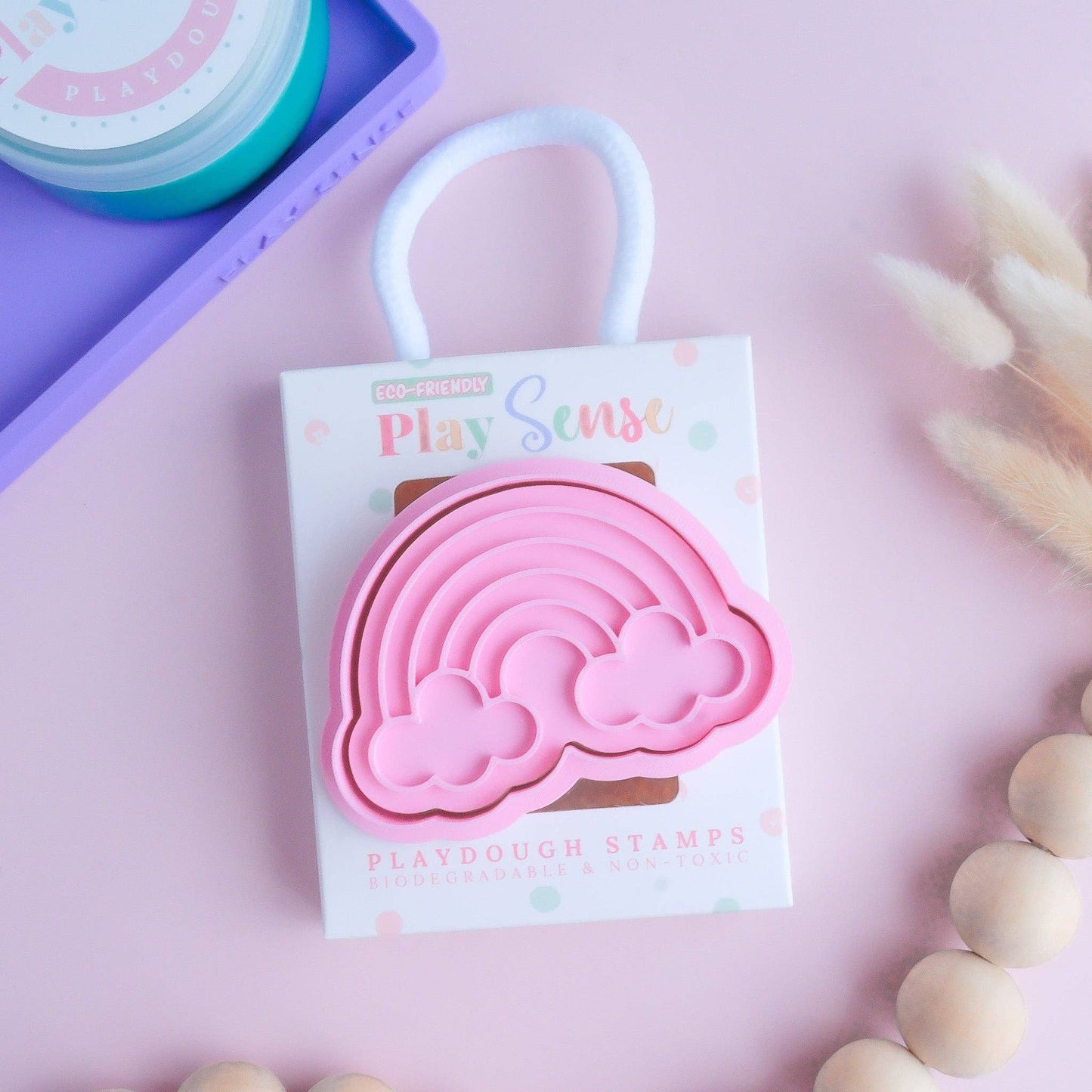 Eco Playdough Stamp | Rainbow with cloud
