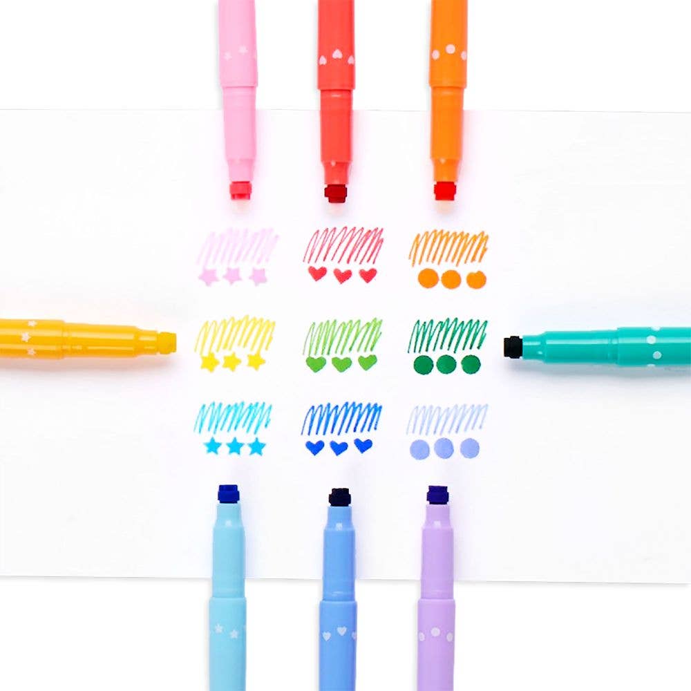 Confetti Stamp Double Ended Markers